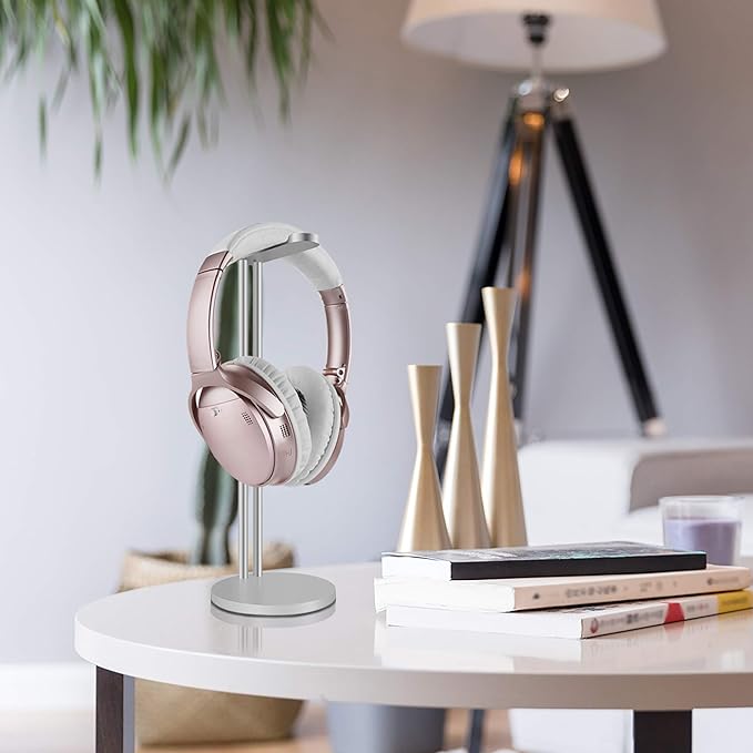 GEEKRIA Aluminum Alloy Headphones Stand for Over-Ear Headphones, Gaming Headset Holder, Desk Display Headphone Hanger with Solid Heavy Base, Compatible with Beats, Sennheiser (Matt Silver)