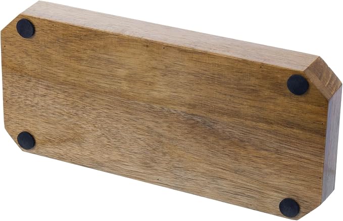 MyGift Premium Solid Acacia Wood Octagonal Desk Organizer Trays Office Stationery Holders, 3 pc Set
