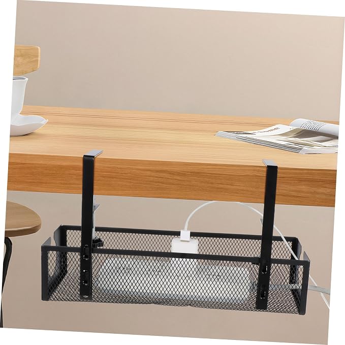Veemoon Under Desk Cable Organizer Tray Capacity Metal Wire Storage for Home Installation Sturdy Design for Tidy Cord Management and Organization
