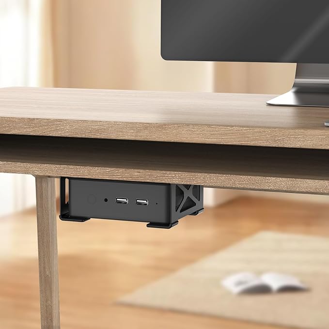 woiron Under Desk Laptop Mount, Metal Under Desk Shelf Holder Compatible for MacBook,Mini PC,Xbox Series S,Xbox One S/X, Under Laptop Storage Mount