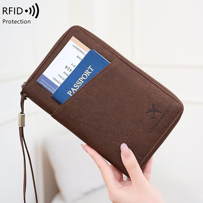 Family Passport Holder for Travel Women and Men RFID Passport Holder with Card Slots Holder Passport Case Passport cover Passport Wallet Travel Essentials and Accessories
