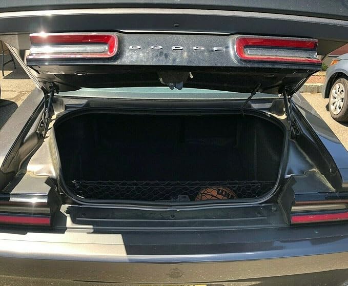 Trunk Organizer Cargo Net for Dodge Challenger 2008-2023 - Envelope Style Cargo Net for Coupe - Premium Mesh Car Trunk Organizer Vehicle Carrier Storage – Compatible with Challenger