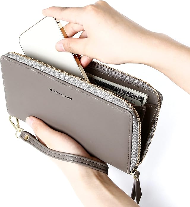 GEEAD Custom Design Wristlet Wallets for Women PU Leather RFID Blocking Wallet