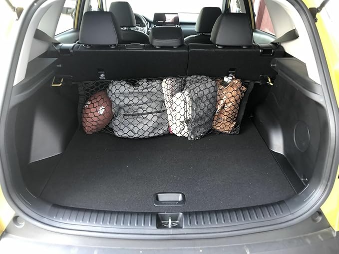 Trunk Rear Seats Organizer Cargo Net for Kia Seltos 2020-2026 – Envelope Style Cargo Net for SUV–Premium Mesh Elastic Car Trunk Organizer Vehicle Carrier Storage–Compatible with Seltos