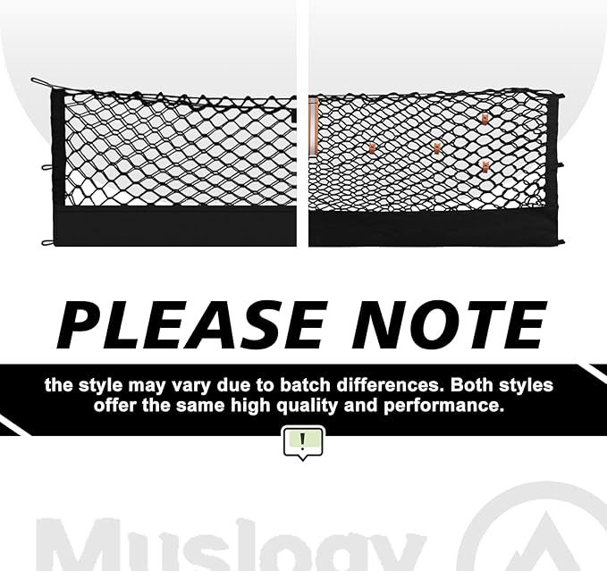 Muslogy Truck Bed Cargo Net Trunk Netting Compatible with 2013-2026 Chevy Silverado & GMC Sierra 1500/2500HD/3500HD Accessories, Pickup Cargo Organizer SUV Sedan Storage Net w/Heavy Duty Carabiners