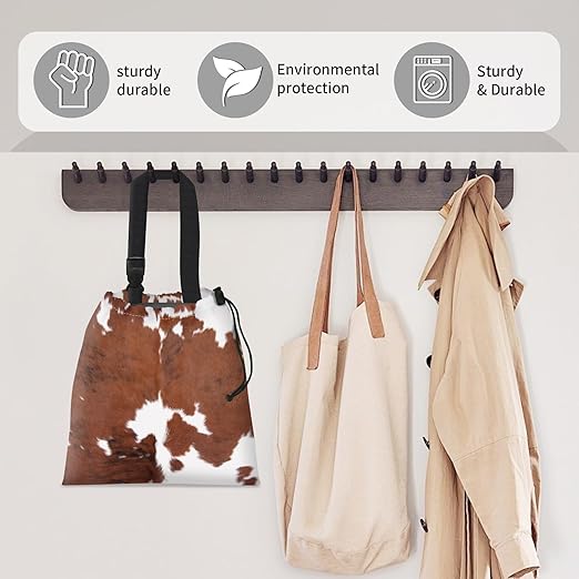 Car Trash Bag Large Hanging Can for Back of Seat, Cute Waterproof Car Garbage Bag for Vehicle, Travelling, Outdoor Brown Leopard Cow