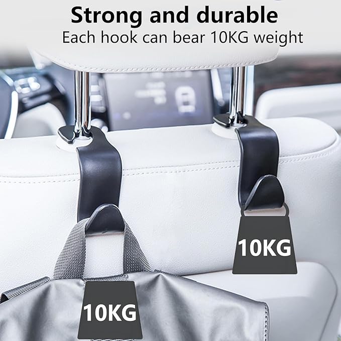 4 PCS Car Seat Headrest Hook Seat Headrest Hanger Organizer Storage Universal for Bags Clothes Car Interior Accessories Headrest Purse Hook Car