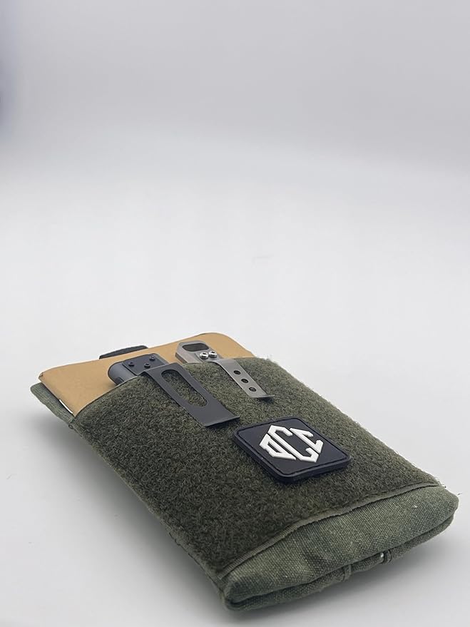 EDC Canvas Pouch (EDC Canvas Pouch, Pocket Organizer, Mighty Pouch for Men, EDC Bags with Velcro, Small Tool Pouch, Utility Pouch for Multitools, Waxed Compact Organizer