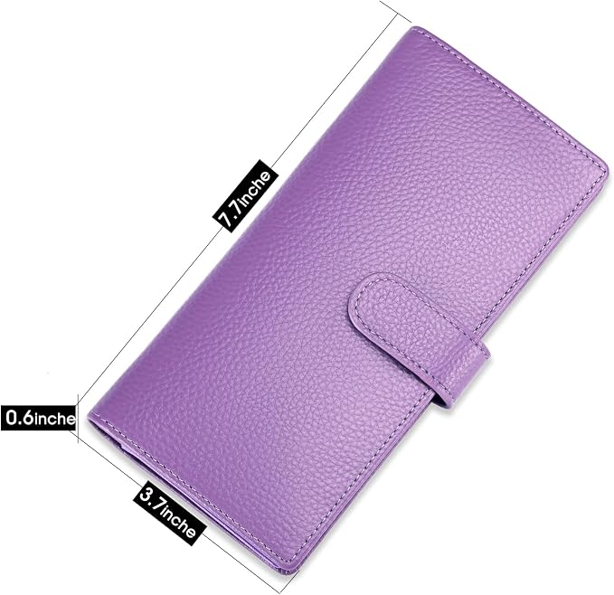 Womens Wallet Genuine Leather Credit Card Holder Wallet for Women with RFID Blocking (Purple)