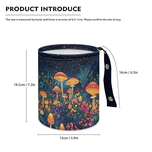 Mushroom Forest Starry Sky Car Rubbish Bag Hanging Can Reusable Compact Rubbish Holder Mini Car Organizer for Car Garbage, Easy to Install