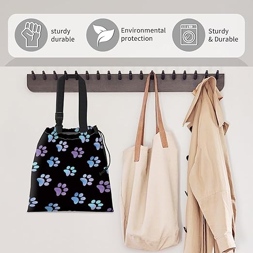 Car Trash Bag Large Hanging Can for Back of Seat, Cute Waterproof Car Garbage Bag for Vehicle, Travelling, Outdoor Cute Purple Paw