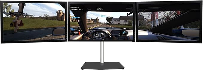 SIIG Premium Aluminum Triple Monitor Stand - Adjustable Height 3 Monitors 13" to 27" 17.6 lbs Each VESA 75 and 100 Compatible Full Motion (CE-MT2111-S1)