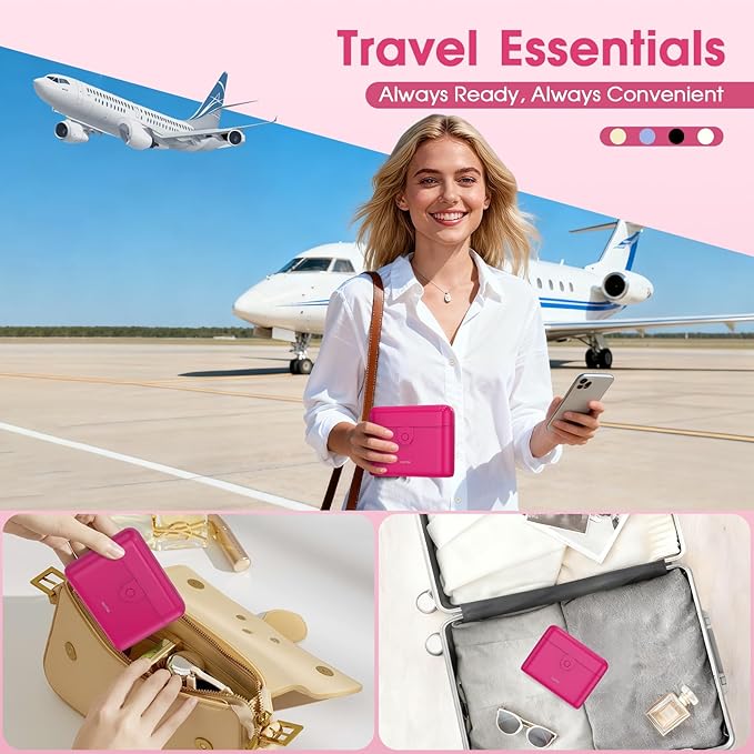 Travel Bottles with Case, 4x2oz TSA Approved, Leak-Proof, Press to Unlock, Compact & Portable Travel Toiletries (Hot Pink)