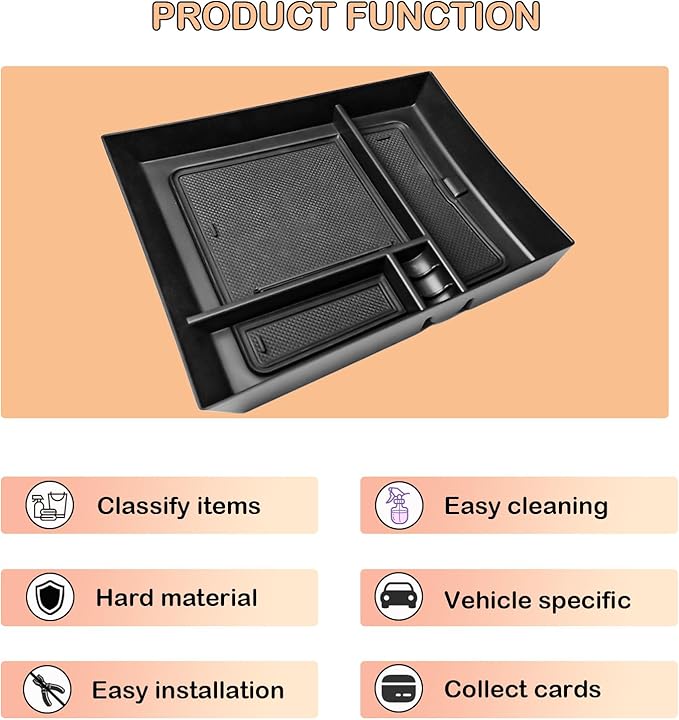 TACOBRO Lower Center Console Tray and Center Console Organizer Compatible with Hyundai Santa Fe 2021 2022 2023 Accessories,Santa Fe Armrest Insert Secondary Storage Tray