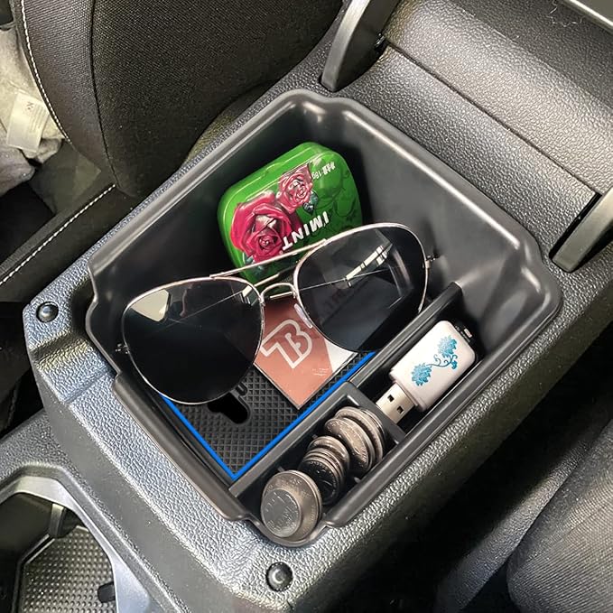 TACORBO Center Console Organizer Compatible with 2022 2023 2024 Taos and 2018 2019 2020 2021 2022 2023 2024 Tiguan Accessories Armrest Secondary Storage Box, Interior ABS Insert Glove Box Tray
