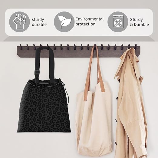 Car Trash Bag Large Hanging Can for Back of Seat, Cute Waterproof Car Garbage Bag for Vehicle, Travelling, Outdoor Grey Black Leopard