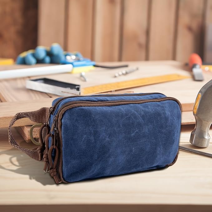 Multipurpose EDC Pouch Pen Case, Waxed Canvas EDC Bag, Small Tool Bag Pen Pouch, Water Resistant EDC Pocket Organizer, Mini Canvas Pouch for Motorcycle, Bike, EDC, Pen, Pencil, Travel