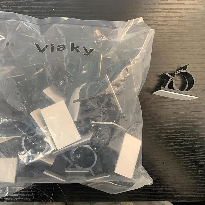 Viaky 30 Pcs Black Cable Wire Clips Adjustable Nylon Wire Holder Adhesive Cable Management Suitable for Maximum Diameter 0.8 inch (20.1mm) Cables