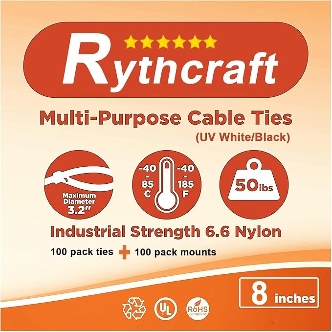 100 Pack 1.1 inch Zip Tie Adhesive Mounts Self Adhesive Cable Tie Base Holders with Multi-Purpose Tie wire clips with screw hole,Anchor stick on wire holder with 8 inch zip ties(Black)