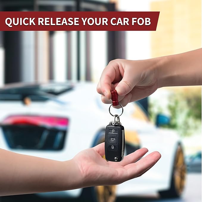 Quick Release Keychain Clip, Small Carabiner Clip & Pull Apart Detachable Key Ring, Car Key Chain Hooks Keyring
