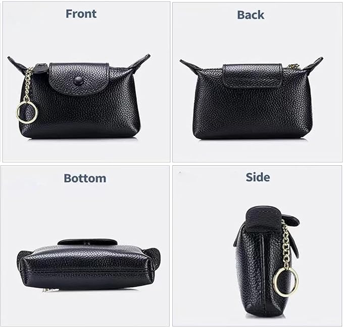 SENDEFN Small Leather Women Coin Purse, Women's Keychain Zipper Pocket Pouch Wallet