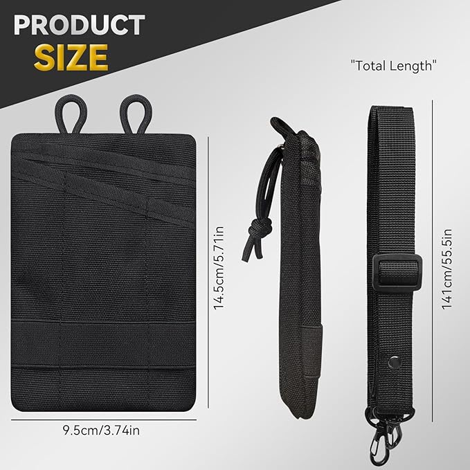 Platy Pocket Organizer, Durable EDC Tool Pouch for Men, Neck Wallet with Paracord Lanyard, Holds Flashlight, Multitool, Pen, Notebook