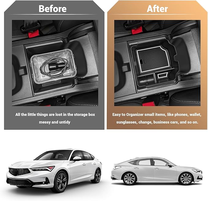 YEE PIN Integra Tray White for 2023 2024 2025 Acura Integra Center Console Organizer Console Storage Insert Tray Insert Tray Integra Arm Rest Organizer for Acura Integra Accessories