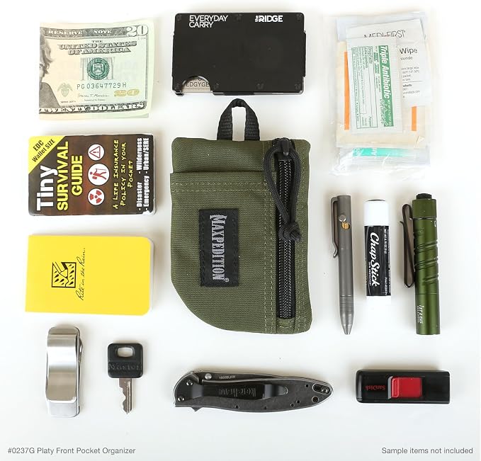 MAXPEDITION Platy Pocket Organizer, Durable EDC Tool Pouch for Men, Neck Wallet with Paracord Lanyard, Holds Flashlight, Multitool, Pen, Notebook