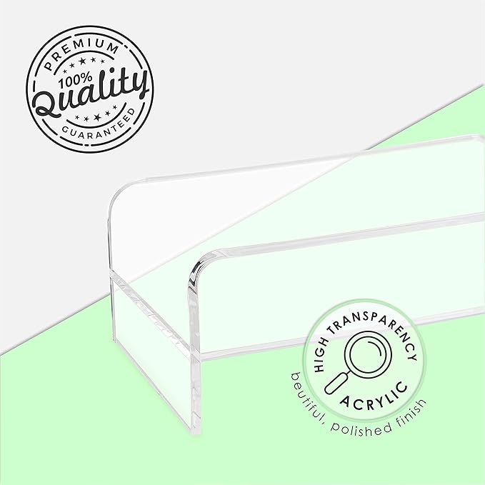 Homeries Computer Monitor Stand 2-Tier Acrylic, Universal Computer Riser for Home, Office, Business, Desk, Gamers | Multi Media Platform Lift for Laptop, Printer, TV Screen, PC |Extra Storage Space