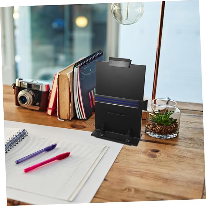 Veemoon Adjustable Document Stand Holder for Reading and Typing Space Saving Desktop Paper Organizer for Books Magazines and Documents Lightweight with Angle for Comfort