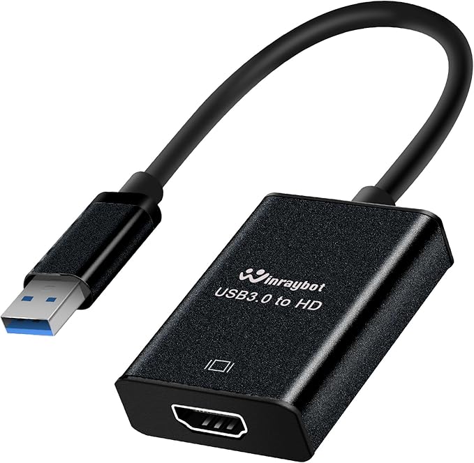USB 3.0 to HDMI Adapter for Monitor 1080P@60Hz Display with 5Gbps High Speed Transmission, Support Extend & Mirror Mode, Compatible with Window Mac Laptop Desktop Projector TV