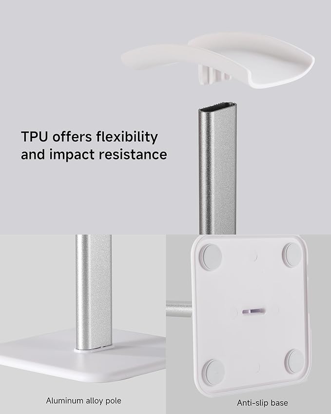 Sleek Modern Headphone Stand for Desk - Easy Assembly & Disassembly - Exquisite Craftsmanship Headset Holder for All Type PC Wireless Gaming Headset (White)