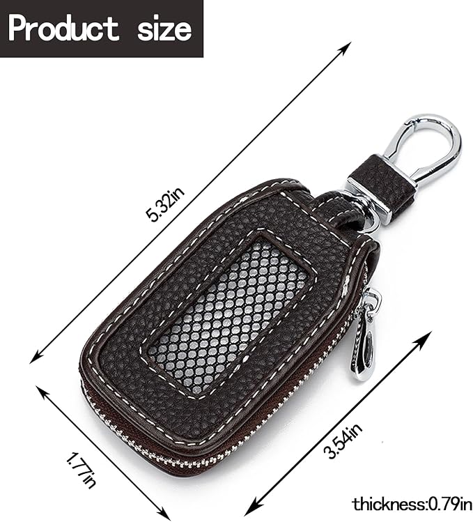 2 Pieces Leather Car Key Chain Case Holder Car Key Case Key Fob Protector Car Key Fob Cover Case (Brown)