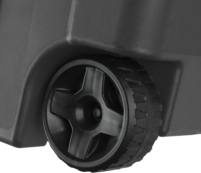 40 Gallon Heavy-Duty Rolling Storage Bins 2-Pack, Dark Gray Industrial Plastic with Pivot Handle, Leakproof Lid & Latches, for Garage Warehouse Equipment Transport & Storage