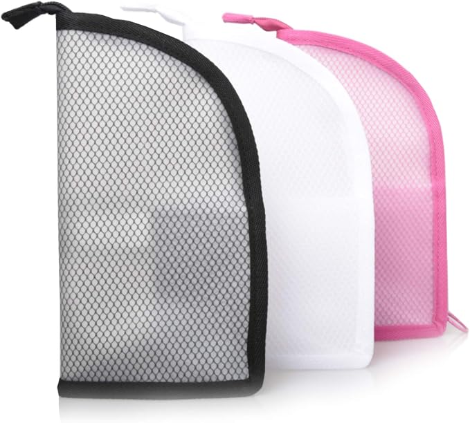 patu Standing Travel Toiletry Bag - Transparent Waterproof PVC Mesh Pouch with Triangle Design for Bathroom Essentials & Personal Care, Magenta