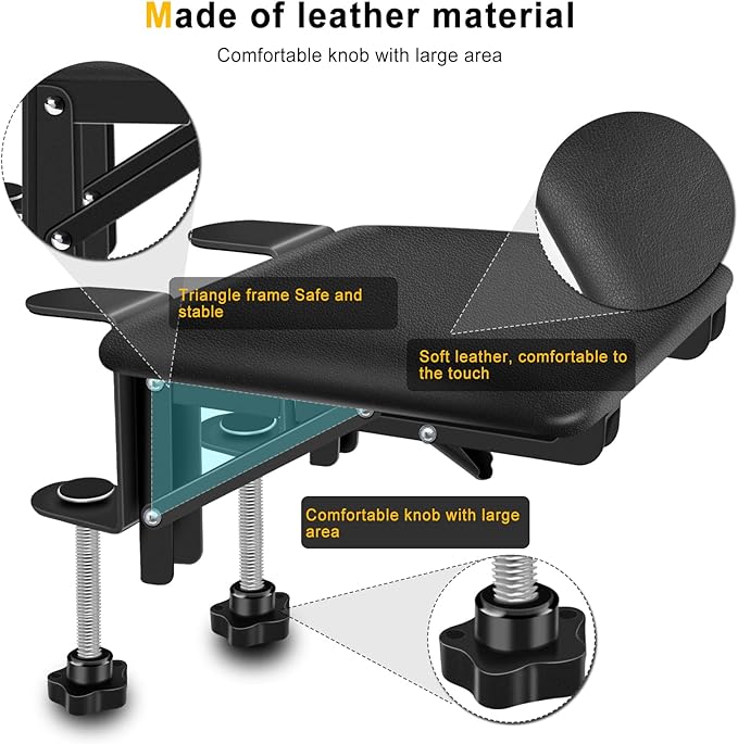 arm Rest for Desk Adjustable Arm Rest Support for arm Support for Computer Desk Ergonomic Desk Extender Rotating Mouse Pad Holder for Table Office Chair Desk