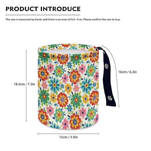 Colorful Dahlia Car Waste Basket Can Universal Compact Console Seat Rubbish Holder Mini Car Interior Organizer for Car Auto Garbage, Easy to Use
