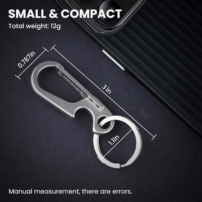 Prometheism Stainless Steel Keychain, Keyring Clip Holder Organizer for Home and Car,Carabiner Keys Finder