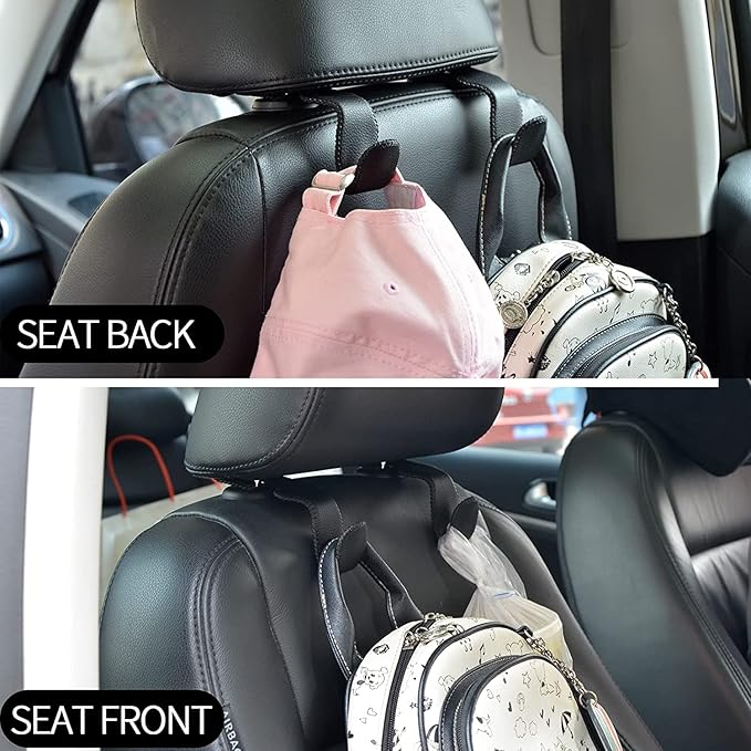 yicheyiyou Car Hooks Universal Car Vehicle Back Seat Headrest Hanger Holder Hook Microfiber Leather & Stainless Steel for Bag Purse Cloth Drink Grocery (Green)