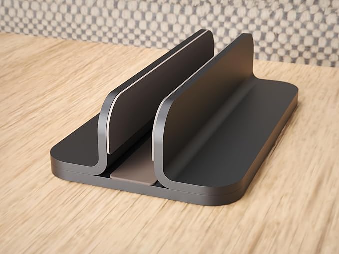 DrewChan Aluminum Vertical Stand with Adjustable Width Base, Fits All MacBook, Surface, Chromebook and Gaming Laptops (up to 17.3")