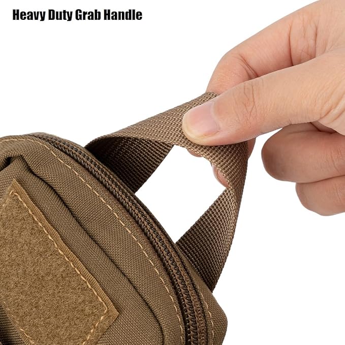 Mini Pocket Organizer for Men EDC Gear Storage Pouch Belt/MOLLE-Compatible 6" x 4" x 1.5" Micro Nylon Bag for Multitools Flashlight Knife Pen Field Notebook Tactical Survival Outdoor Gadget