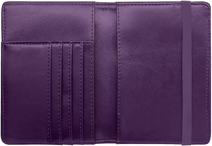 Passport Holder,RFID Blocking Passport Cover Cute Floral Traveling Passport Wallet for Women Purple Flowers.