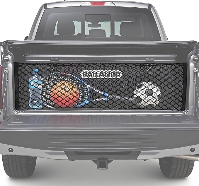 BAILALIBO Cargo Net for Pickup Truck Bed, Adjustable Accessories for Storage Secure Nets, Stretchable Tailgate Net with Hook, Compatible for Chevy Silverado Ford LTZ WT LS F150 F250 (50x18 Inch)