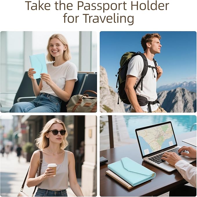 ZOPPEN Mulit-purpose Rfid Blocking Passport Holder Travel Wallet (Ver.4) Passport and Vaccine Card Holder ComboTri-fold Document Organizer Travel Essentials