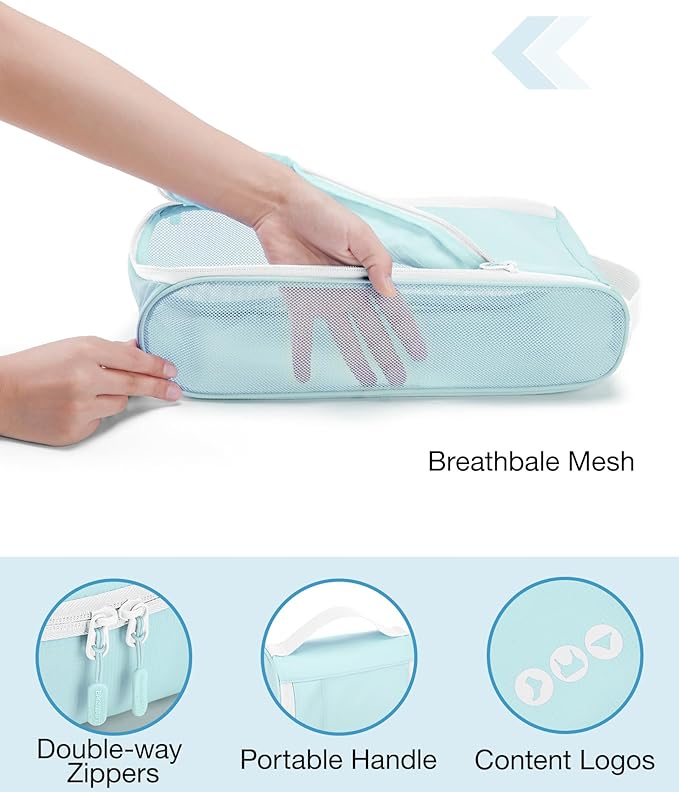 BAGSMART Keep Shape Packing Cubes for Travel, 6 Set Travel Cubes for Packing, Lightweight Suitcase Organizer Bags Set for Travel Essentials