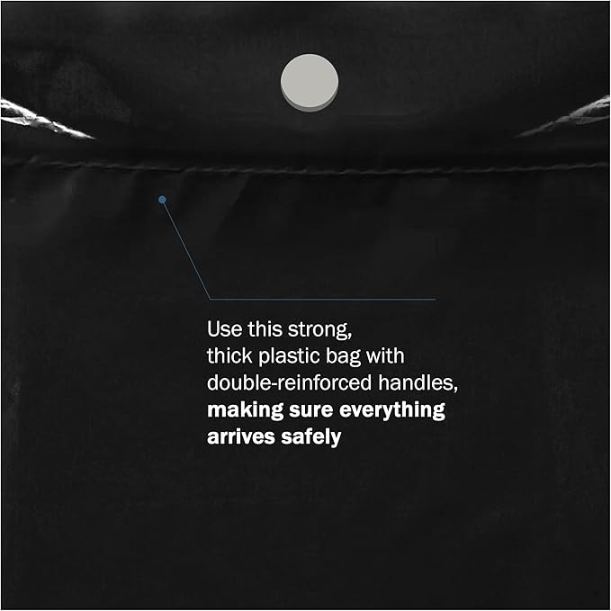 9x12 Black Disposable Car Trash Bags, Leak-proof, Small Size, 50 Pack, 2 Mil Thick, with Die-Cut Handles by PPB