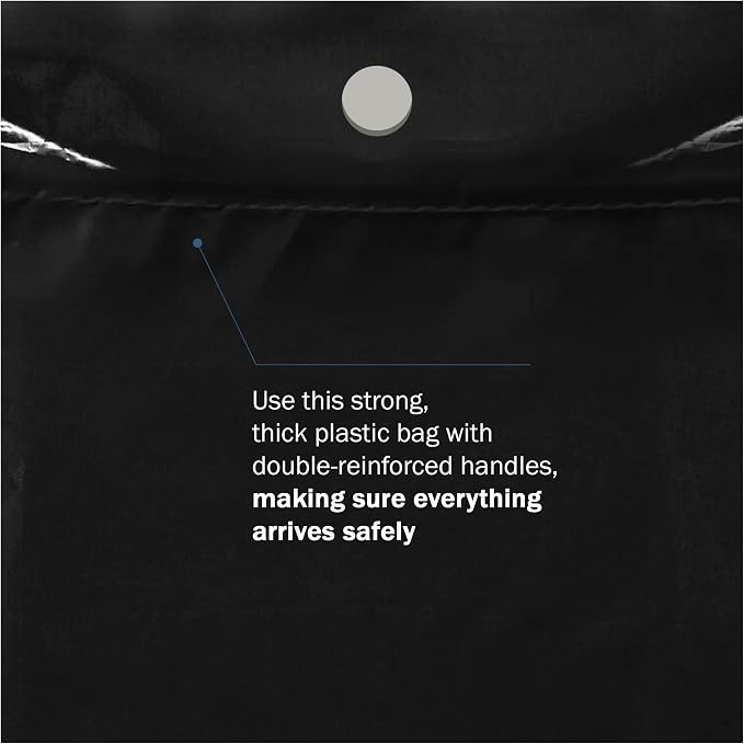 12x15 Black Disposable Car Trash Bags, Leak-proof, Medium Size, 50 Pack, 2 Mil Thick, with Die-Cut Handles by PPB