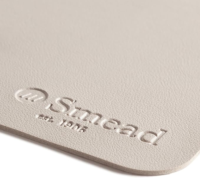 Smead Desk Pad, Vegan Leather Desk Mat with Non-Slip Faux Suede Backing, Perfect Desk Organizer for Office Decor, 31.5” x 15.7” Medium, Sandstone (64831)