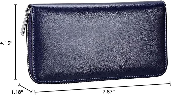 Women 36 Slots RFID Blocking Card Holder Large Long Leather Zipper Organizer Accordion Wallet