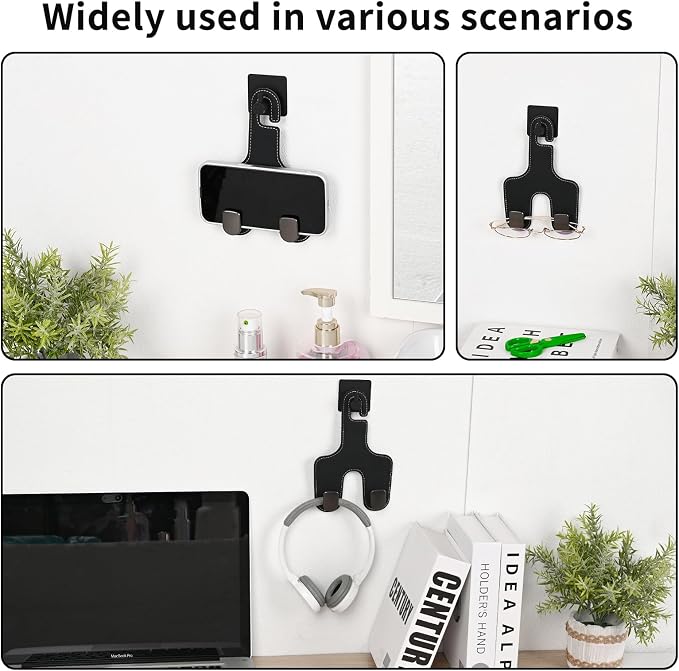 JEYODA Car Hooks for Purses and Bags,Flexible PU Vehicle Storage Hanger,Car Seat Back Organizer,Universal Hidden Multifunctional Headrest Hooks for Car,Home (Style 2-Grey)